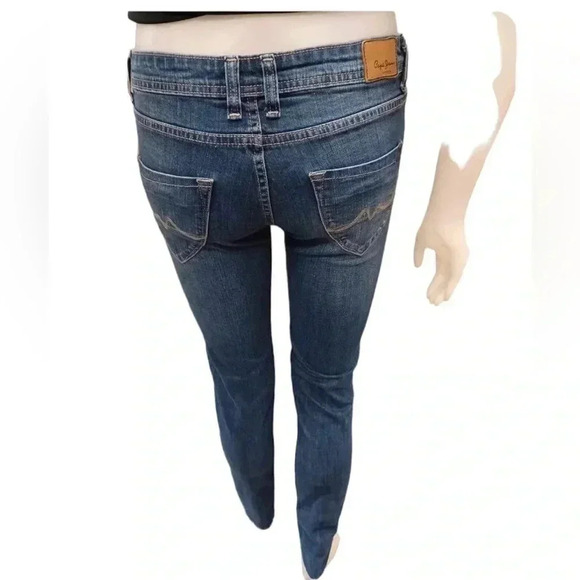 Pepe Jeans Low Rise Skinny Medium Wash Blue Jeans Size 30 - Picture 4 of 12